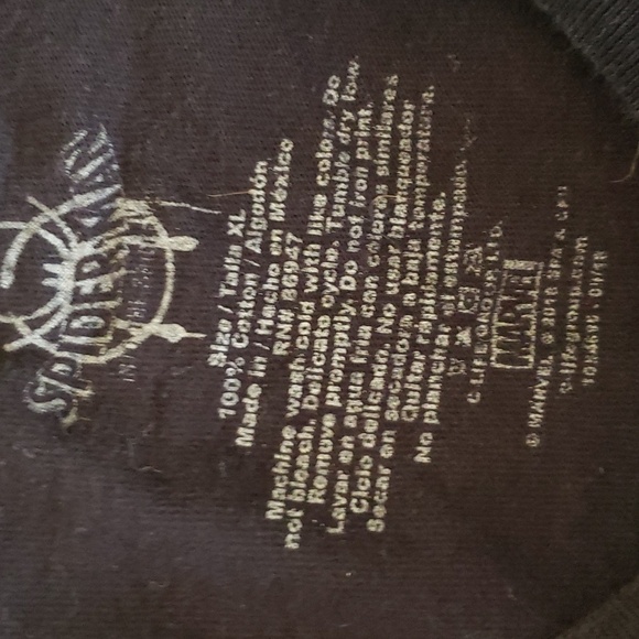 MARVEL SPIDERMAN LONG SLEEVE BLACK COTTON SHIRT XL - Picture 6 of 6